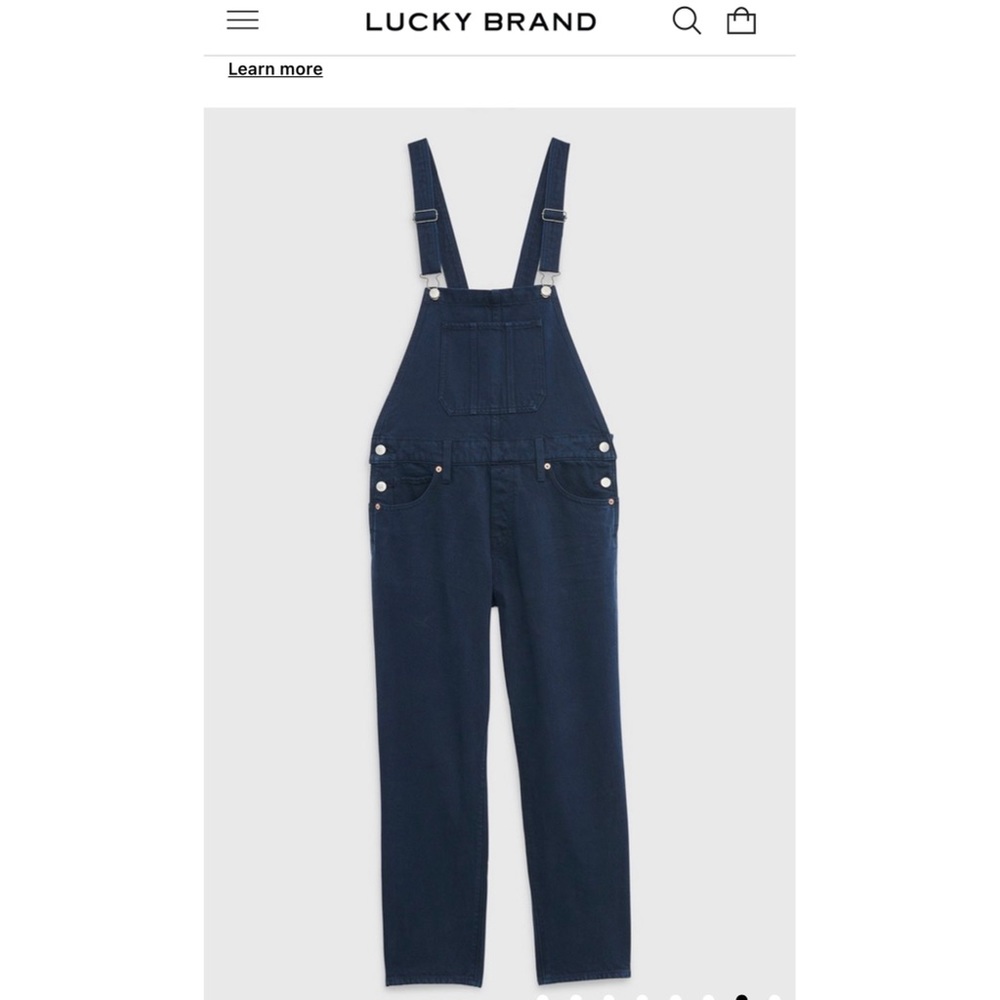 Lucky Brand Women's Dark Blue Denim Overalls